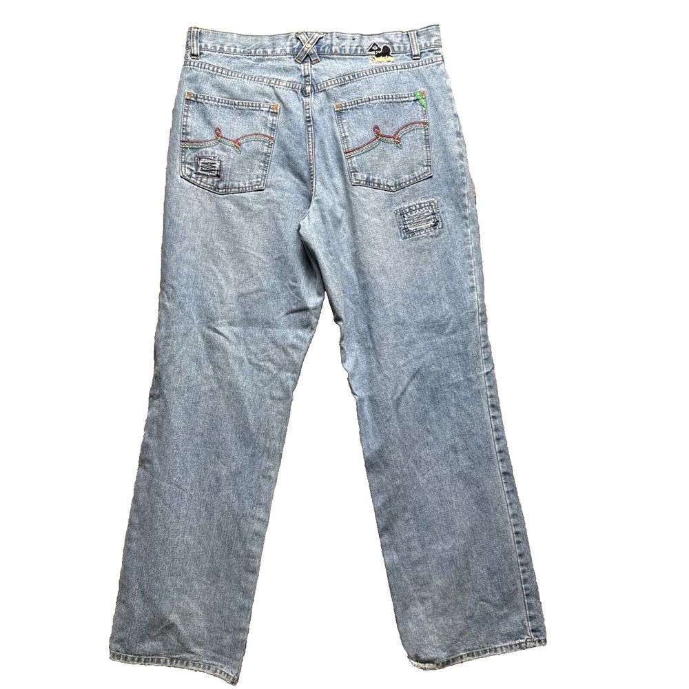 LRG Lifted Research Group Jeans Mens 38x32 (38x31) Blue Denim Baggy Straight Leg